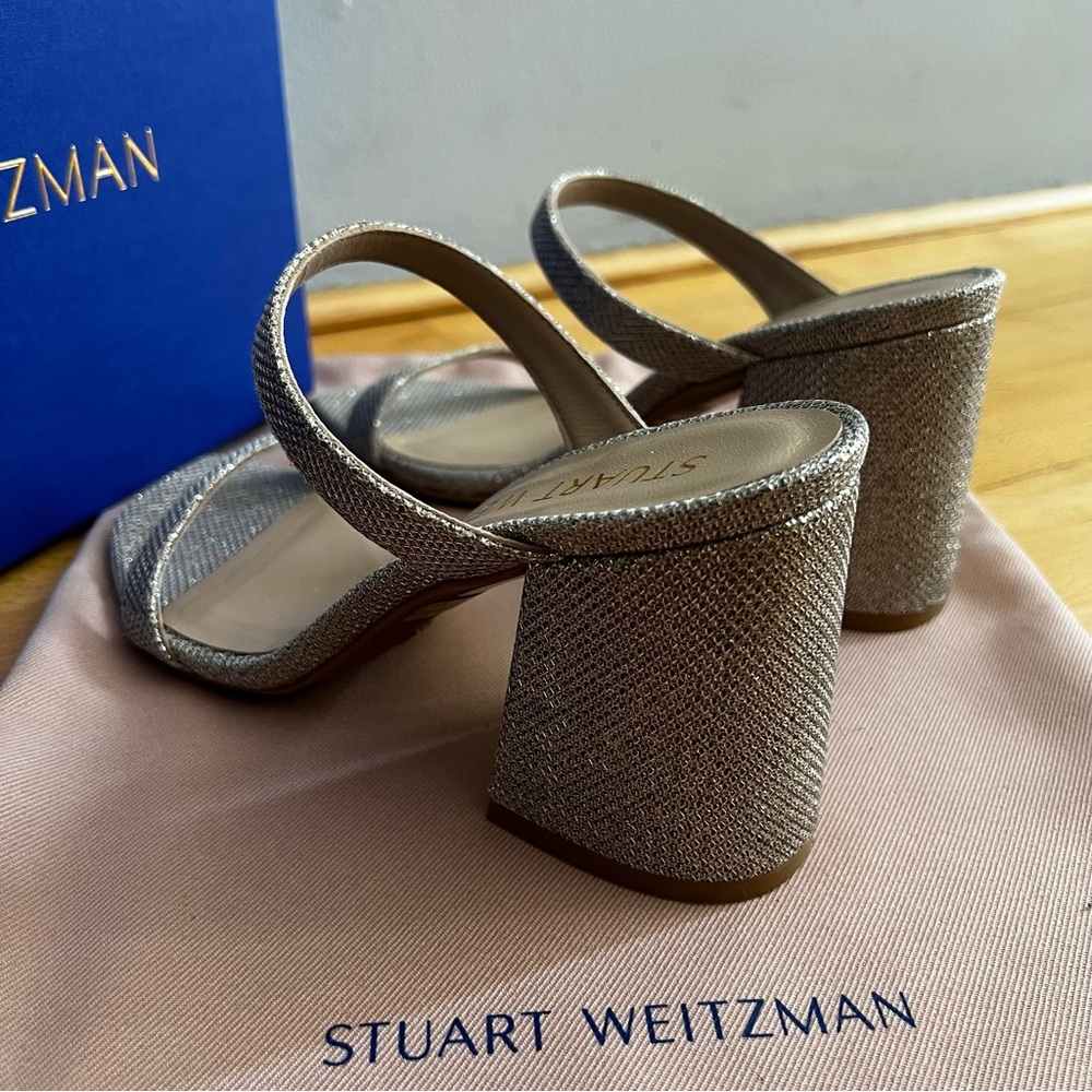 Stuart Weitzman Flareblock 85 Slide Sandal In Pou… - image 5